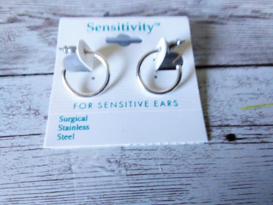 Small Silver Tone Hoops for Sensitive Ears
