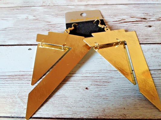 Glam Rock Glory Retro Gold Tone Mod XL Earrings