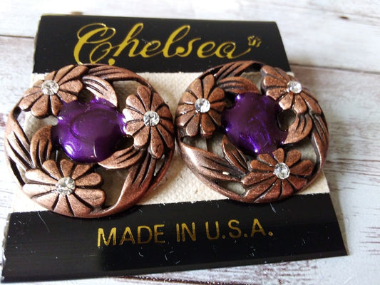 Vintage Copper Classics: Large Circle Copper-Plated 1980s Earrings