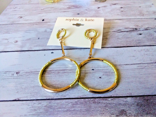 Luxurious Gold Circle Dangle Earrings by Sophia and Kate