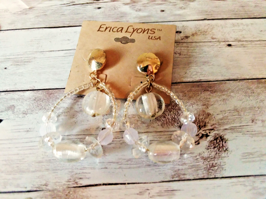 Gold-plated love heart CZ earrings