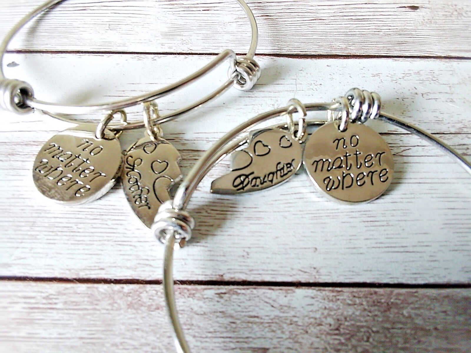 Matching charm bracelets for mother and daughter gift