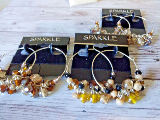 Saharan Sunset Indian Sands Glass Bead Hoop Earrings