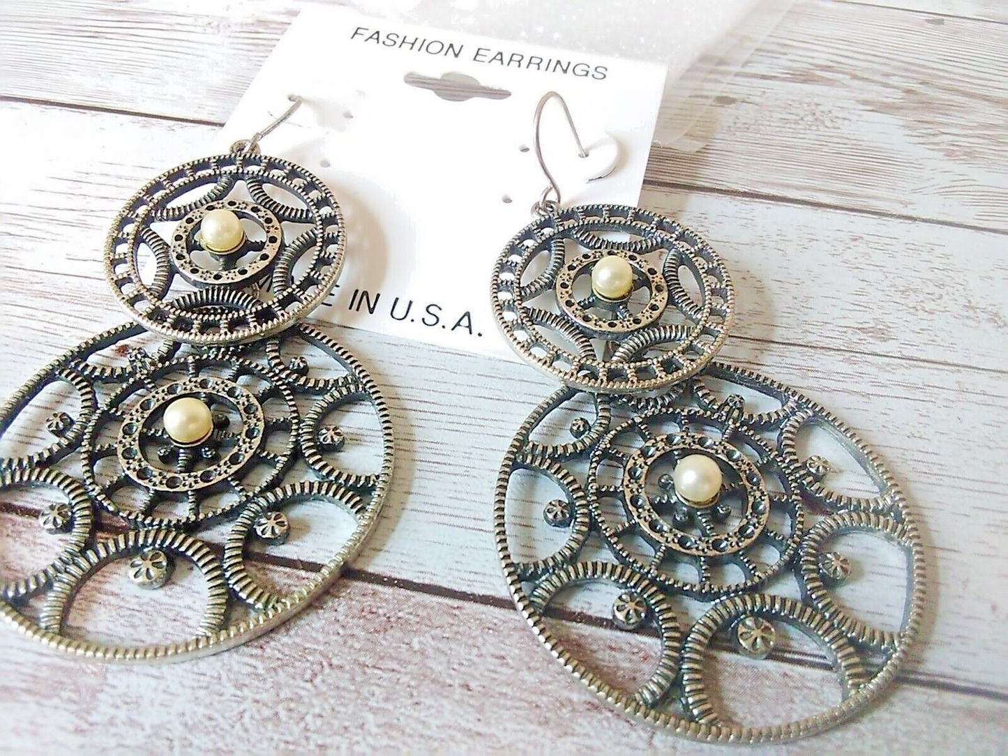 Steampunk earrings with intricate gears and cogs