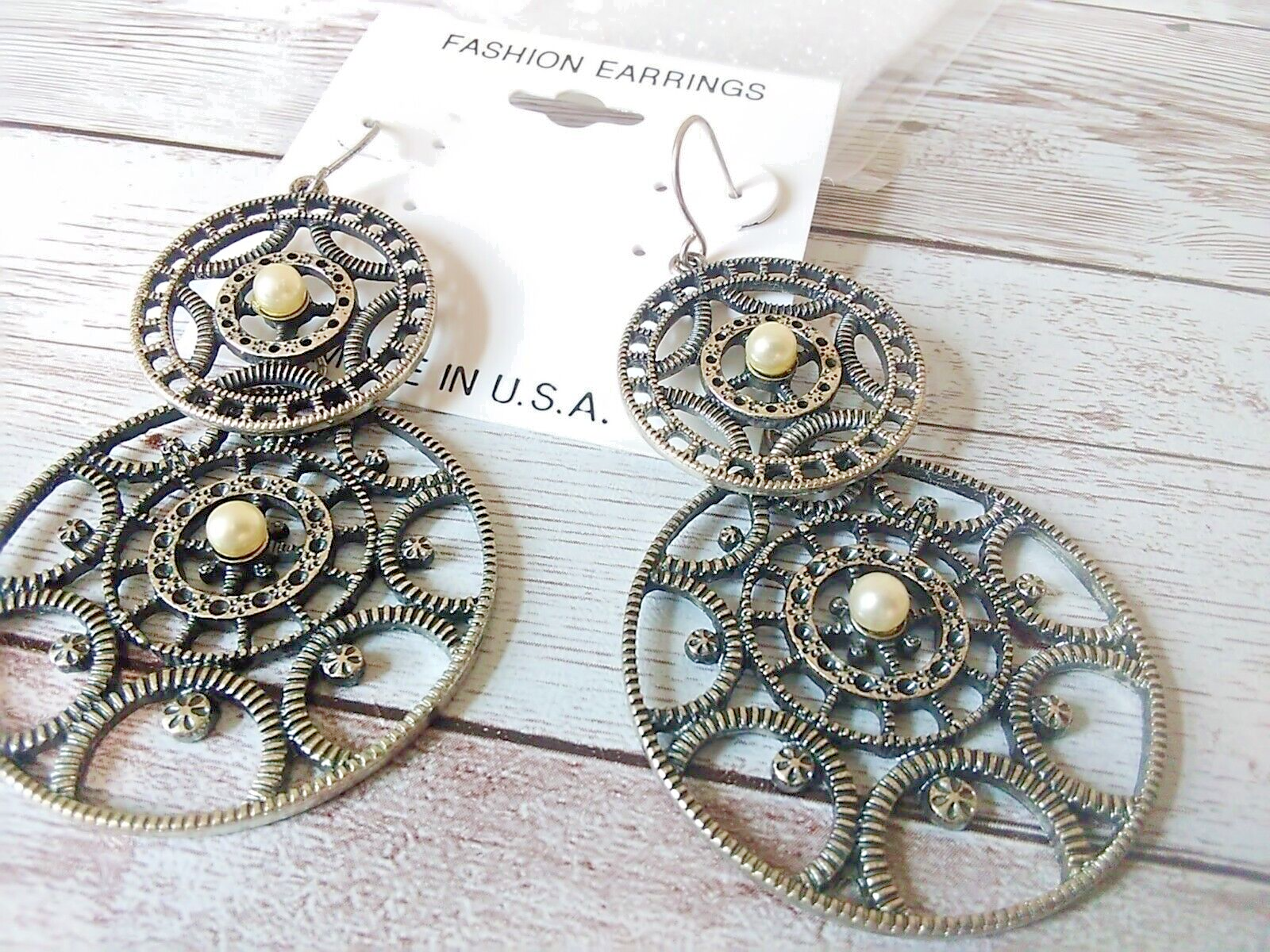 Steampunk earrings with intricate gears and cogs