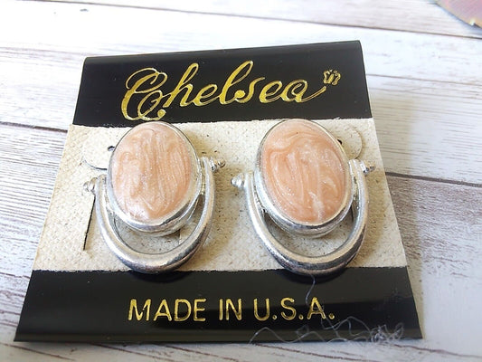 Pink Splendor: Authentic '80s Silver Plated Earrings