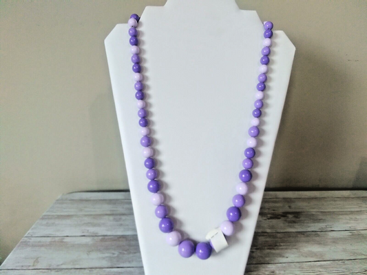 NWT 1980s Vintage Purple Pop Necklace: Fun and Vibrant Two-Tone Aesthetic