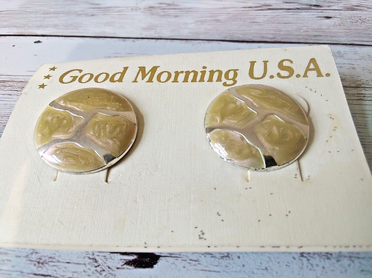 Timeless Elegance: Vintage 1980s Circle Cloisonne Earrings