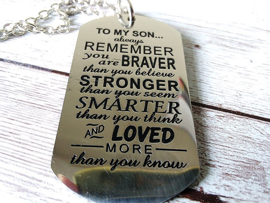 Never Forget Dog Tag: Son's Strength