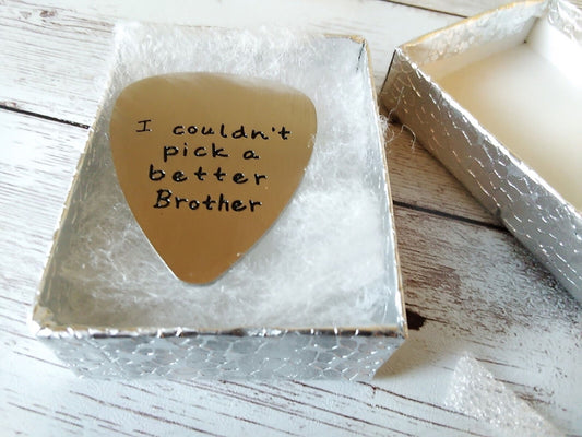 The Ultimate Tribute: 'I Couldn’t Pick a Better Brother' Stainless Steel Guitar Pick