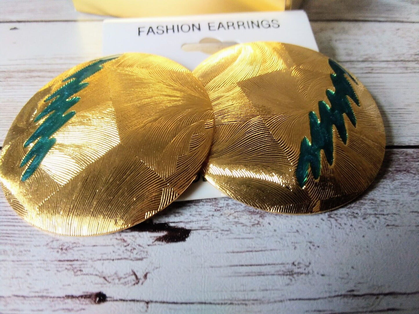 Lightweight XL earrings with blue and gold details