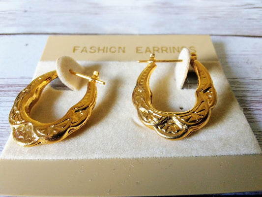 gold-plated arch motif hoop earrings