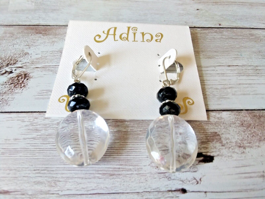 Translucent Treasures: Adina's Clear Glass Beaded Hoop Earrings
