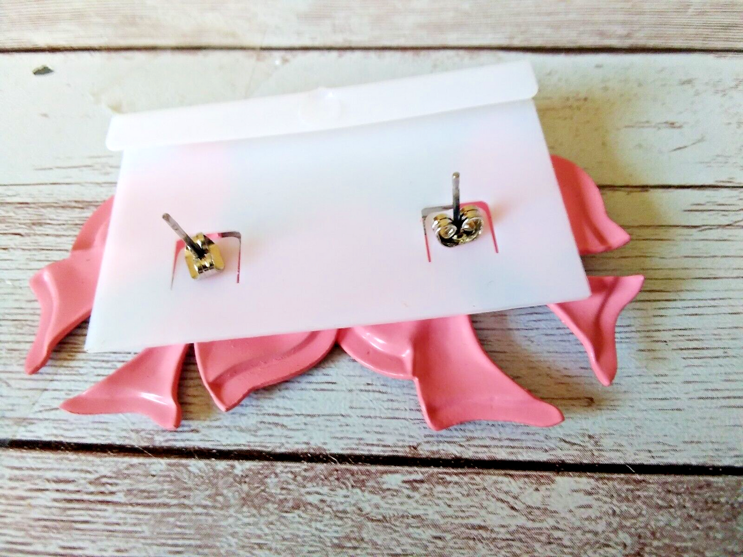 Pink Pop Princess 1980s Bow Earrings