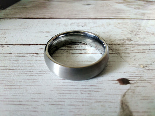 Radiant Reflection: Size 8.5 Silver Domed Comfort Fit Tungsten Carbide Ring