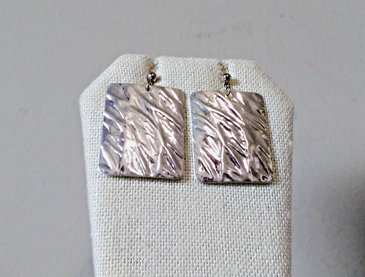 Silver Screen Goddess 1980s Vintage Silver Plated Panel Earrings